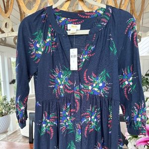 NWT, Size Small, Anthropologie, Maeve, Navy, Floral Cotton Top